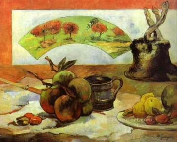 Paul Gauguin Painting - Naturaleza muerta con abanico Postimpresionismo Primitivismo Paul Gauguin